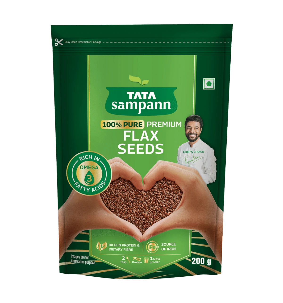 Tata Sampann 100% Pure Premium Flax Seeds 200 G