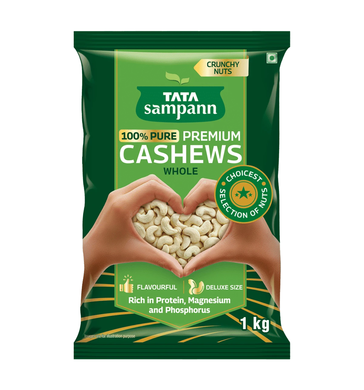Tata Sampann 100%  Pure Premium Cashews/Kaju 1Kg