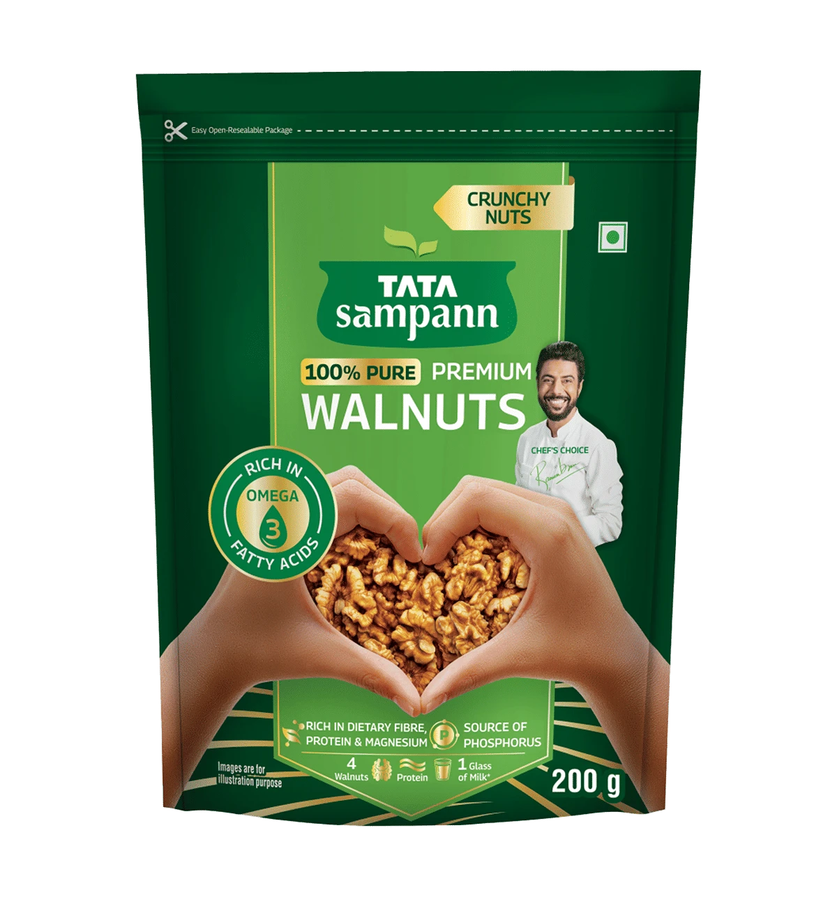 Tata Sampann 100% Pure Premium Walnuts/Akhrot  200 G