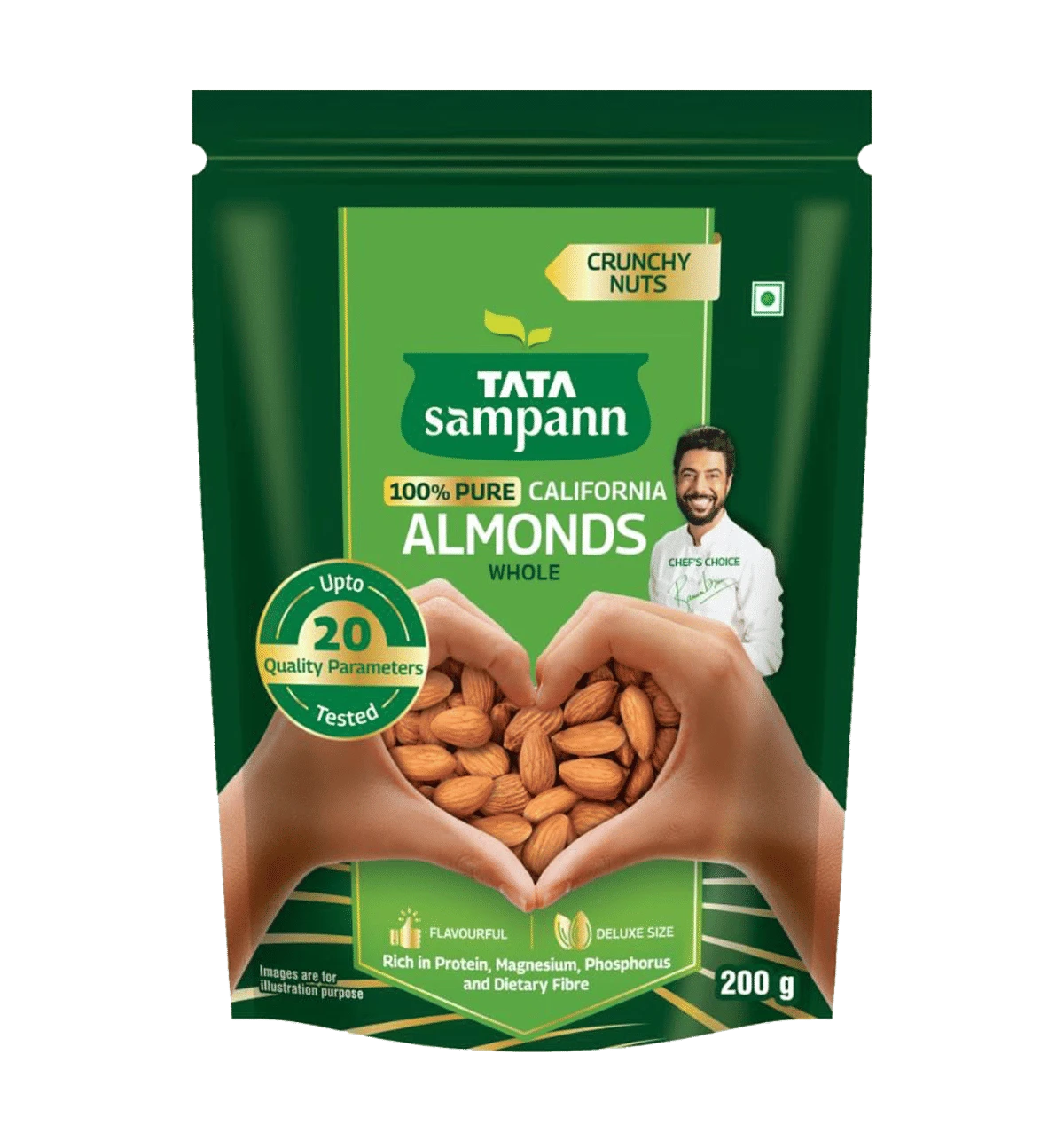 Tata Sampann Pure California Whole Almonds / Badam 200 G