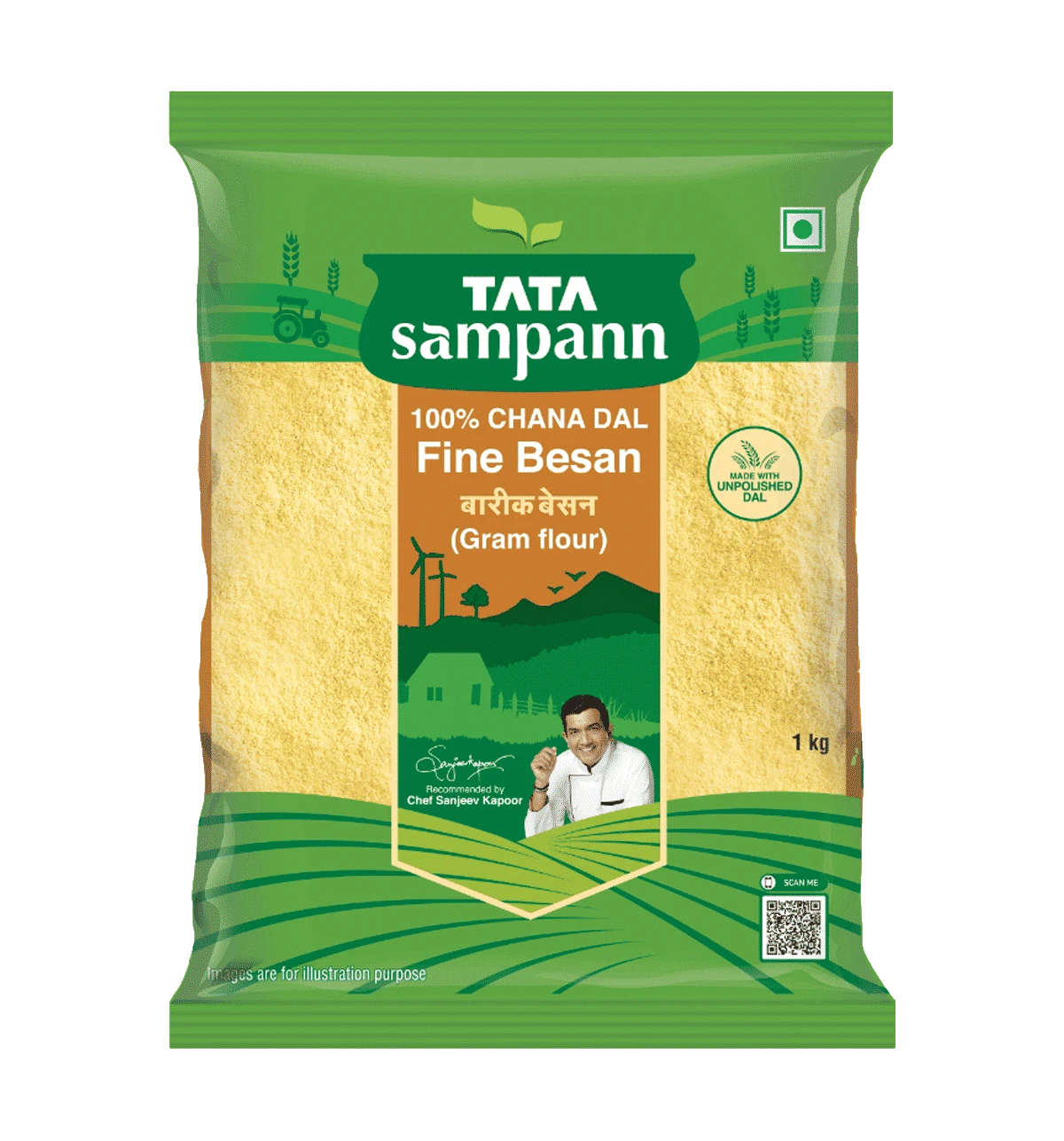 Tata Sampann 100% Chana Dal Fine Besan 1Kg